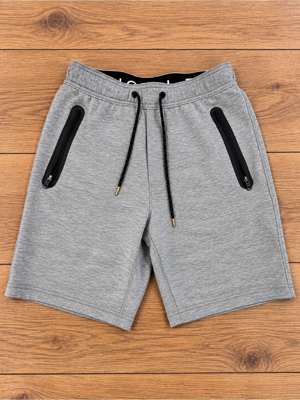 American Eagle Men’s Gray Tech Fleece Jogger Shorts Size Small Zip Pockets